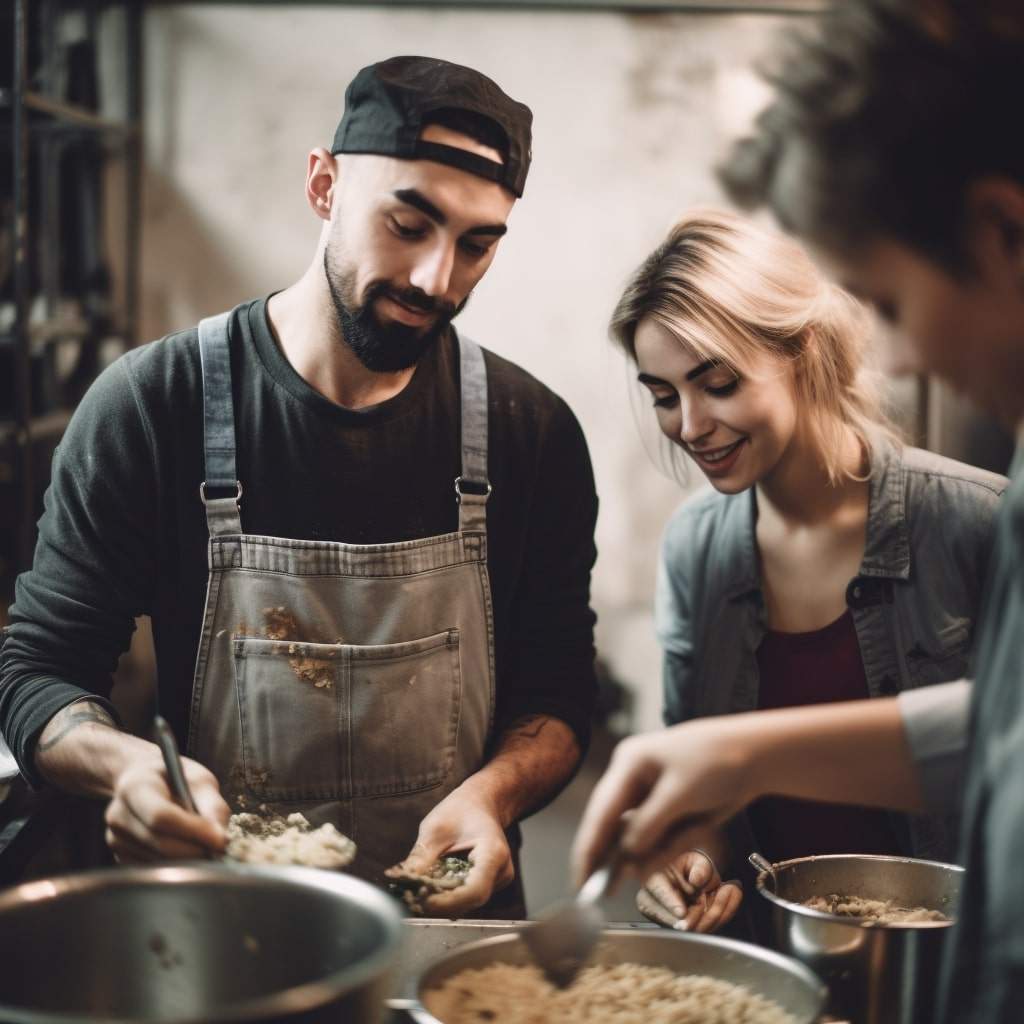 volunteering at a soup kitchen young guy and girl volunteering at a soup kitchen