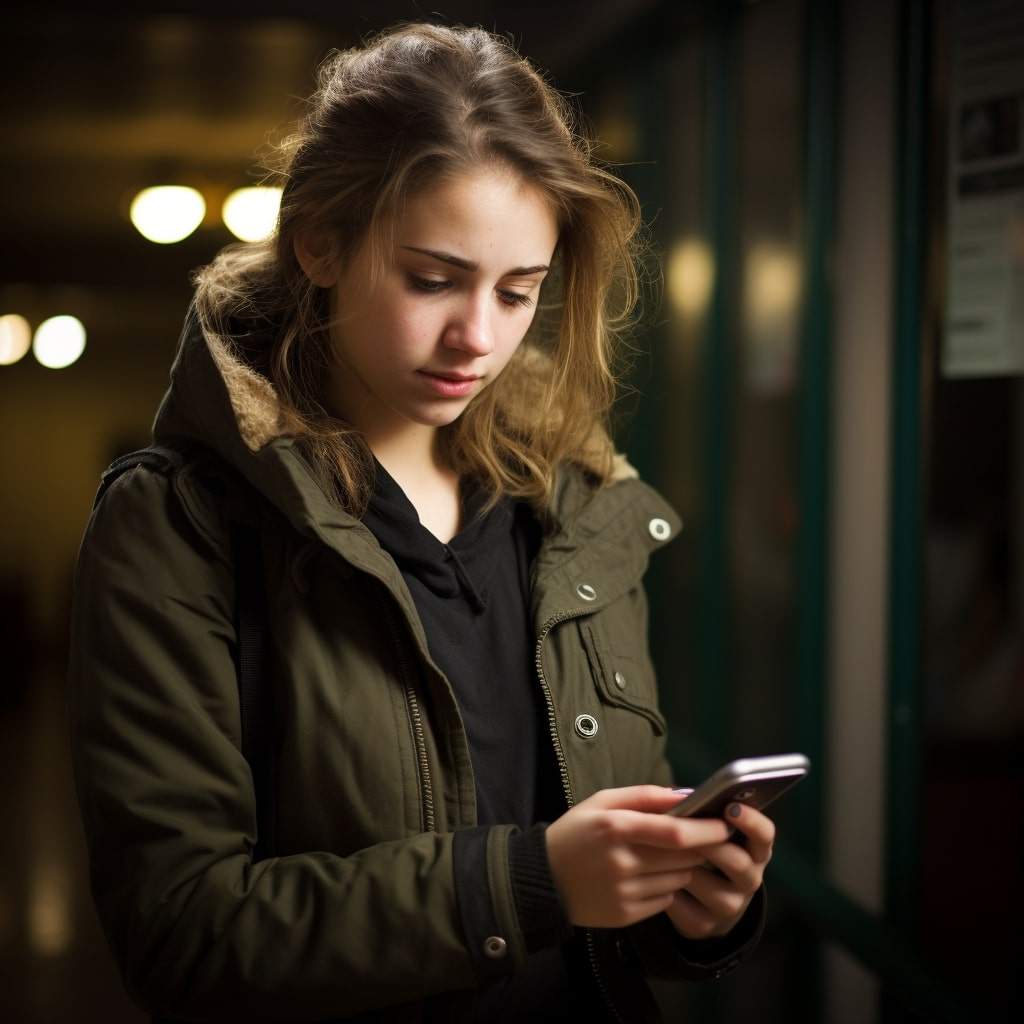 Is a Form of Negging Flirting A young woman on her phone being negged by a guy.