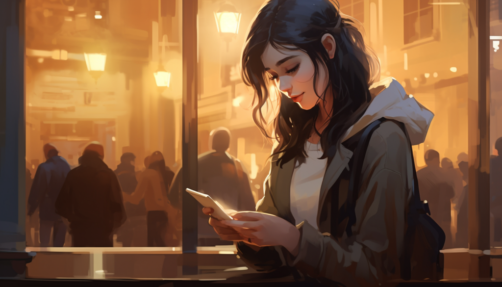 texting girl on phone a girl getting asked out on her phone