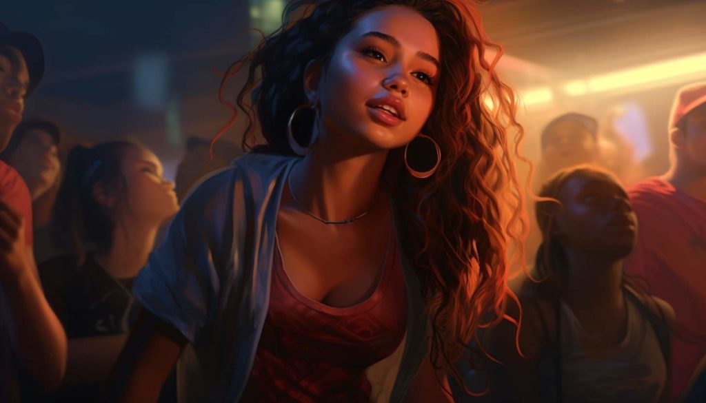 A young mom at a club