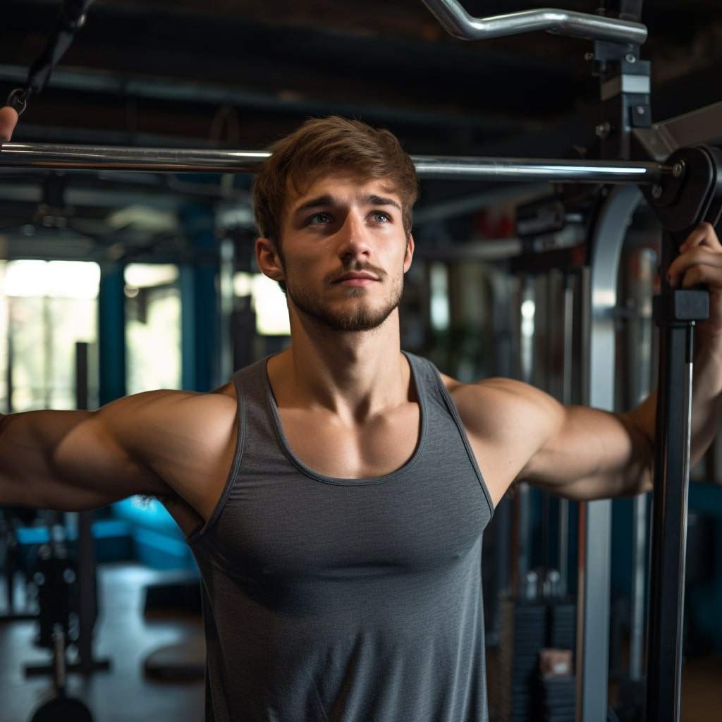 Man working out A photo of a man working out.