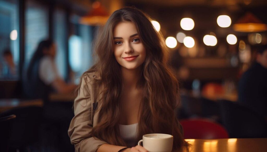 Girl in a cafe Photo of a girl in a cafe.