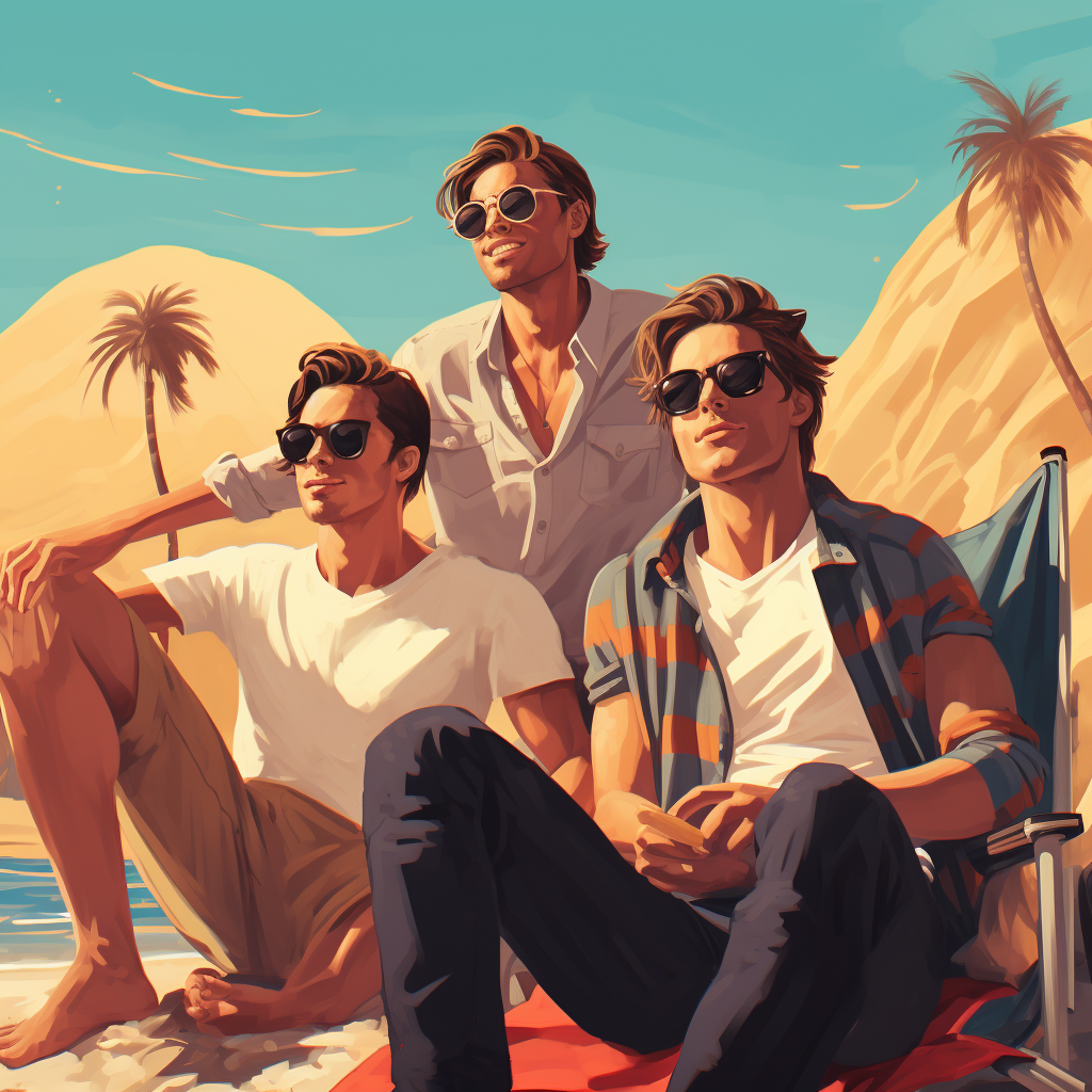 Get crushes Illustration of guys with good looks.